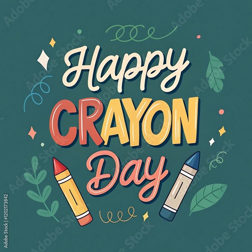 happy crayon day design