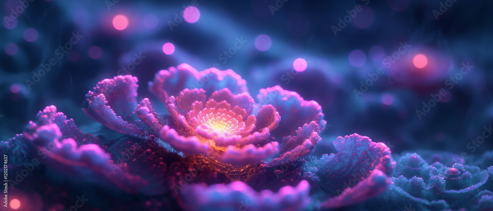 Fototapeta premium Romantic mandala bright neon colors. Soft textures_004