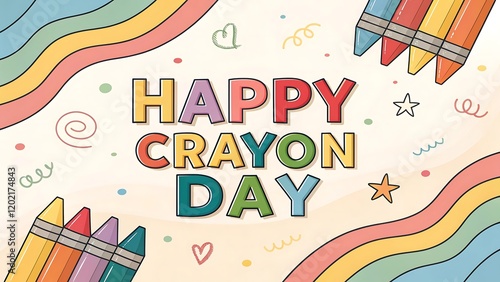 happy crayon day design