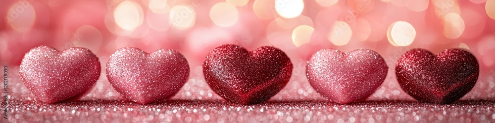 Obraz premium Close up of hearts Valentine's Day. Selective focus