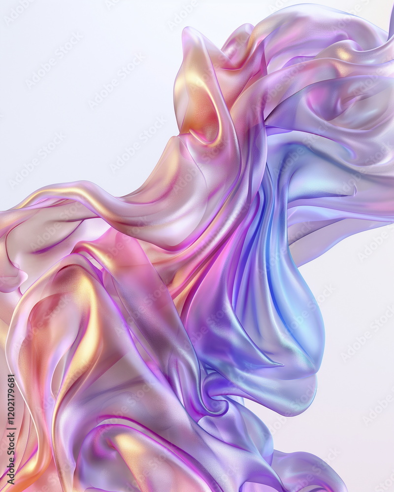 Obraz premium romantic ribbons on a white background. Soft textu_004