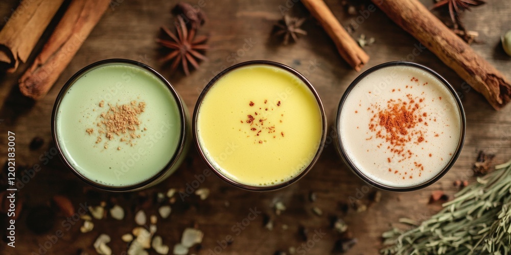 Milk with spices and cinnamon Milk with spices and cinnamon