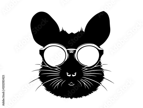 Chinchillas Sunglass silhouette vector illustration