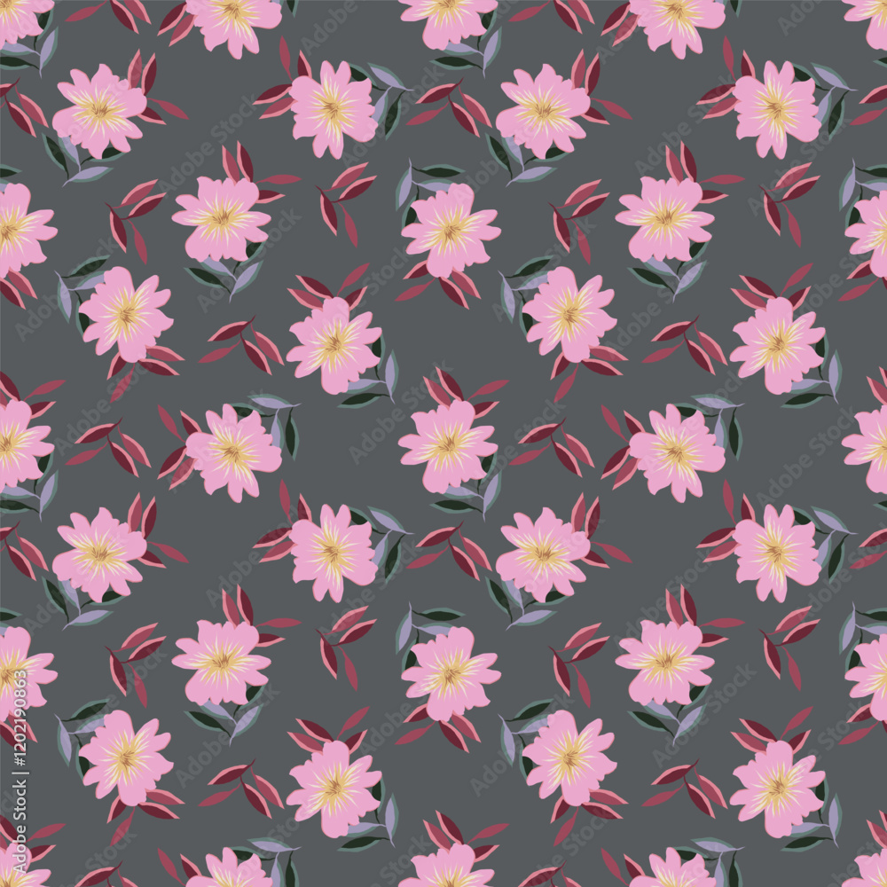 Obraz premium Cute hand drawn floral seamless pattern background