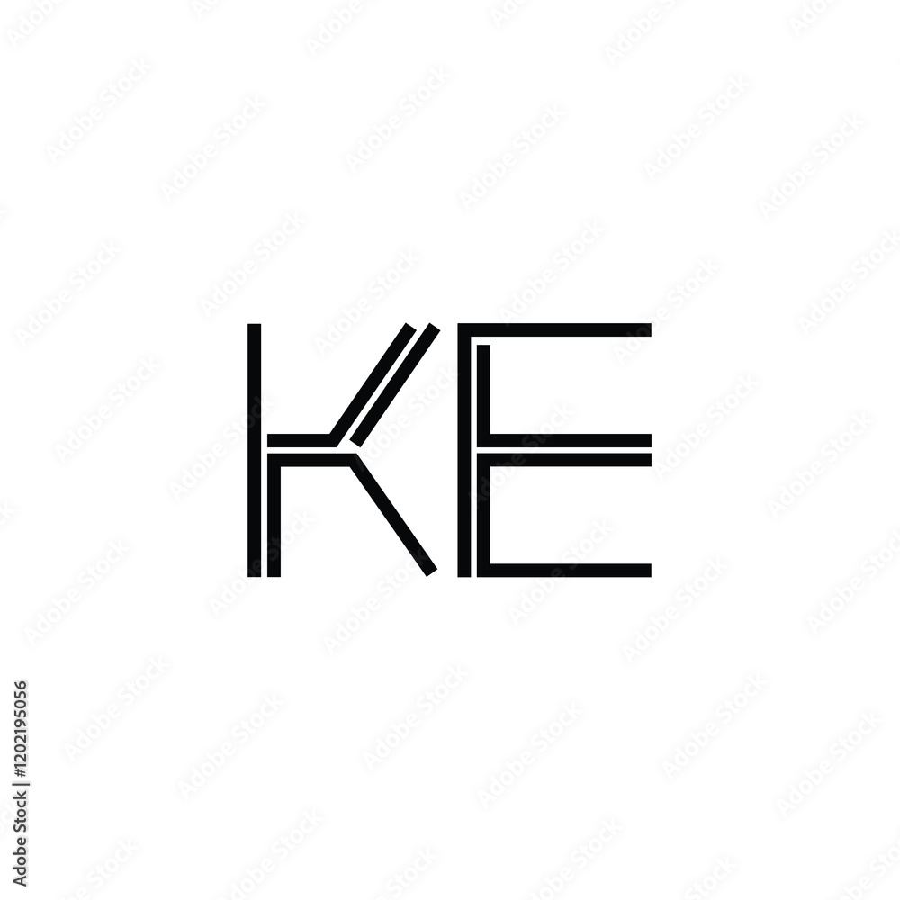 KE monogram logo design letter text name symbol monochrome logotype alphabet character simple logo KE monogram logo design letter text name symbol monochrome logotype alphabet character simple logo