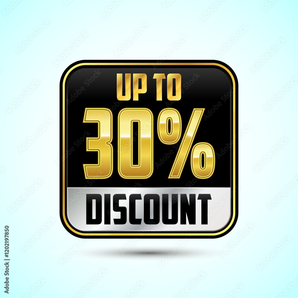 Fototapeta premium Up to 30 percent discount, Sale tags. Sale offer sign. Special offer symbol. Discount promotion