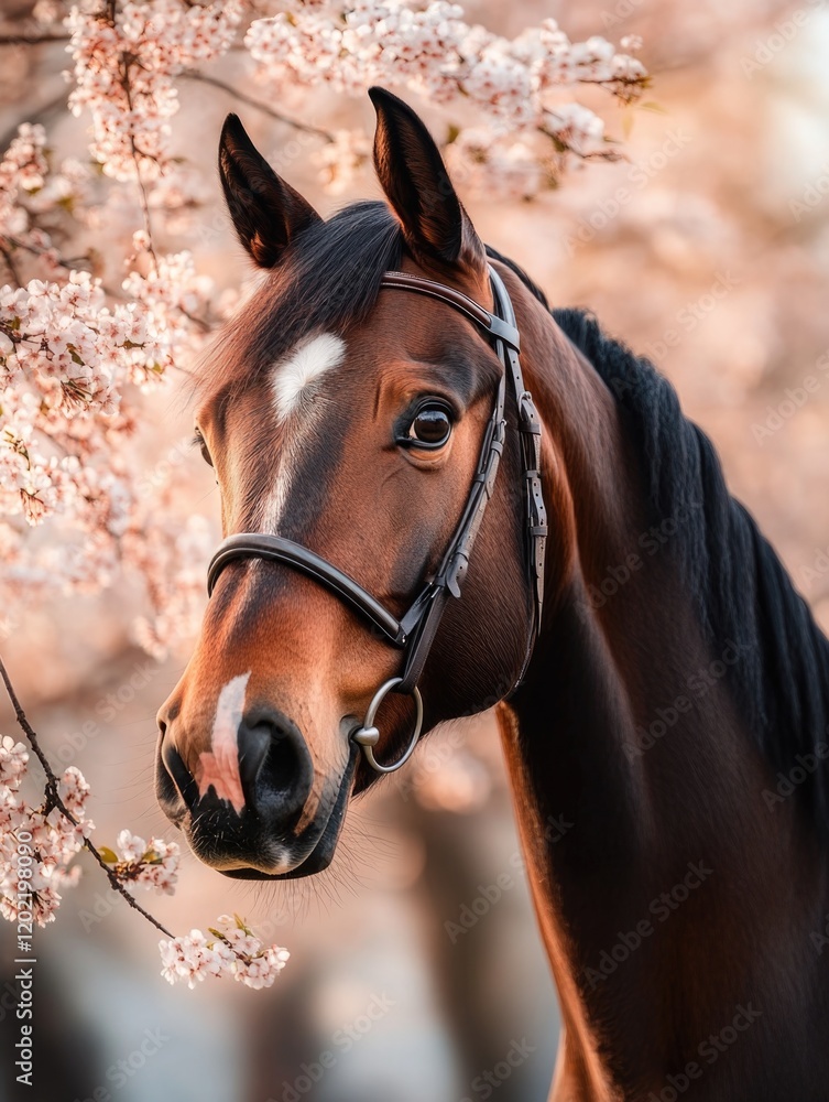 Obraz premium Horse with Bridle Close Up