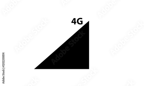 full 4G mobile internet network signal icon isolated mobile network signal icon