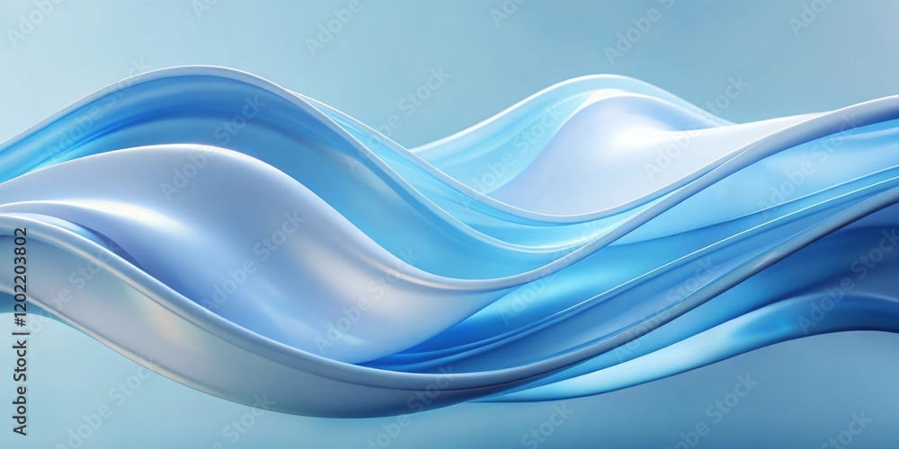 Flowing waves of serenity abstract visuals soft highlights minimalist design pastel blue background evoking freshness Flowing waves of serenity abstract visuals soft highlights minimalist design pastel blue background evoking freshness