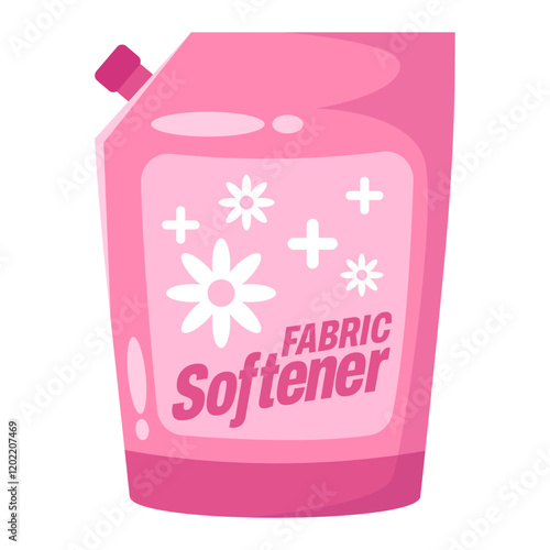 Illustration of Pink Fabric Softener Packaging