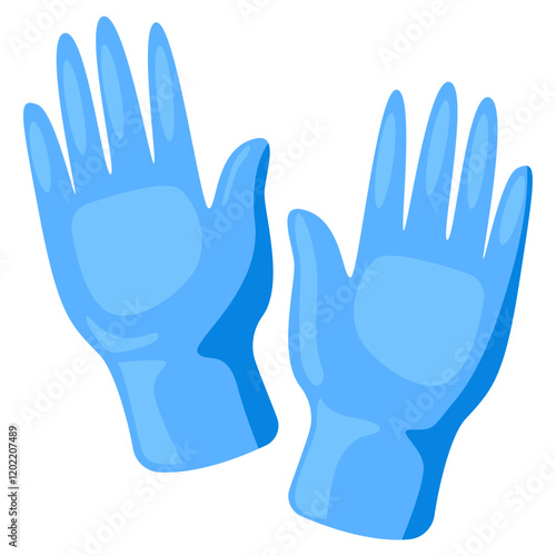 Illustration of Blue Medical Gloves