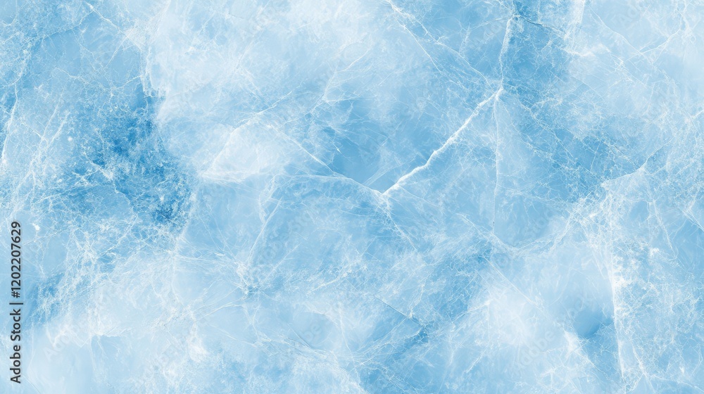 Fototapeta premium Blue Ice Texture Background with Subtle Patterns and Copy Space for Text