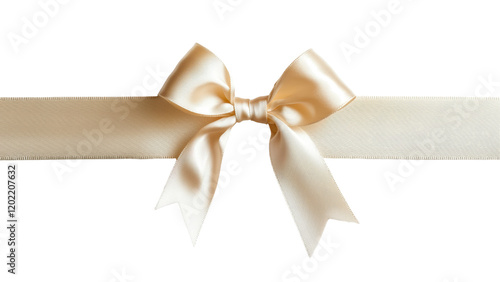 Elegant cream ribbon bow on smooth satin band, perfect for gifts