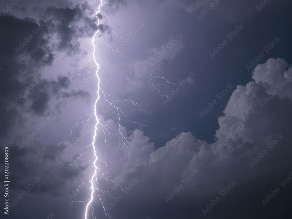 Abstract lightning strike lighting up a dark night sky with dramatic clouds, explosive, night sky Abstract lightning strike lighting up a dark night sky with dramatic clouds, explosive, night sky