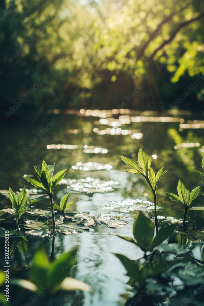 Naklejka premium Riverbank Vegetation