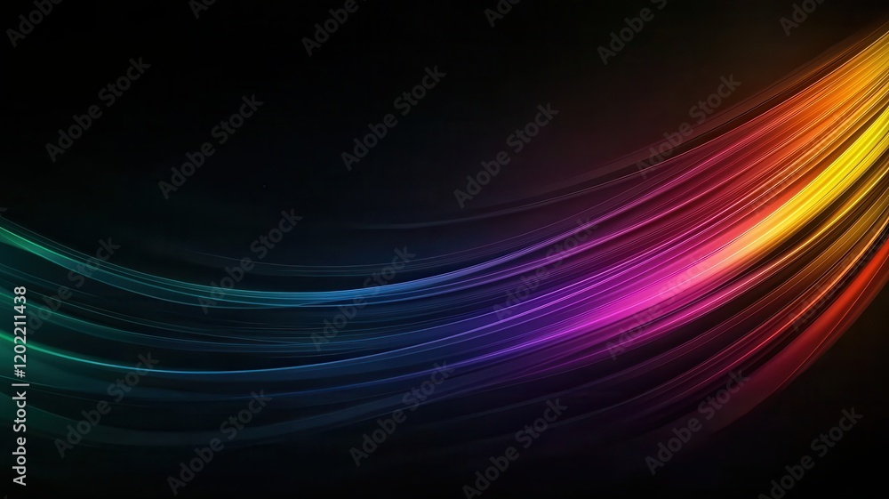 A vibrant, abstract wave of colors on a dark background, creating a dynamic and energetic feel. A vibrant, abstract wave of colors on a dark background, creating a dynamic and energetic feel.