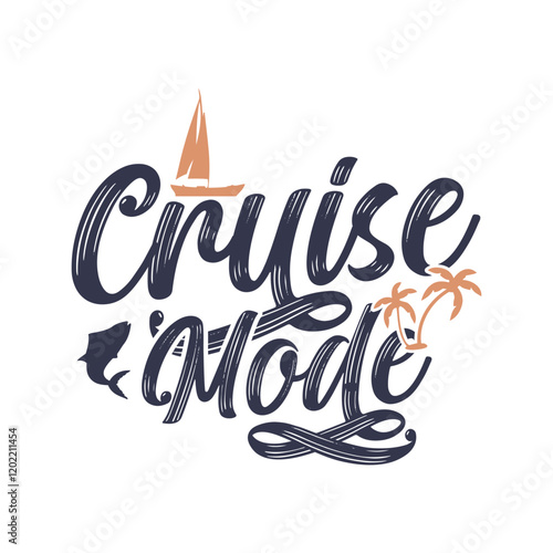 Family Vacation t shirt design, Vacation t shirt design, Cruise t shirt, This design is ideal for prints, t-shirt, mug, poster, and many other tasks, Sail ship anchor, t-shirt print. Sea cruise vector