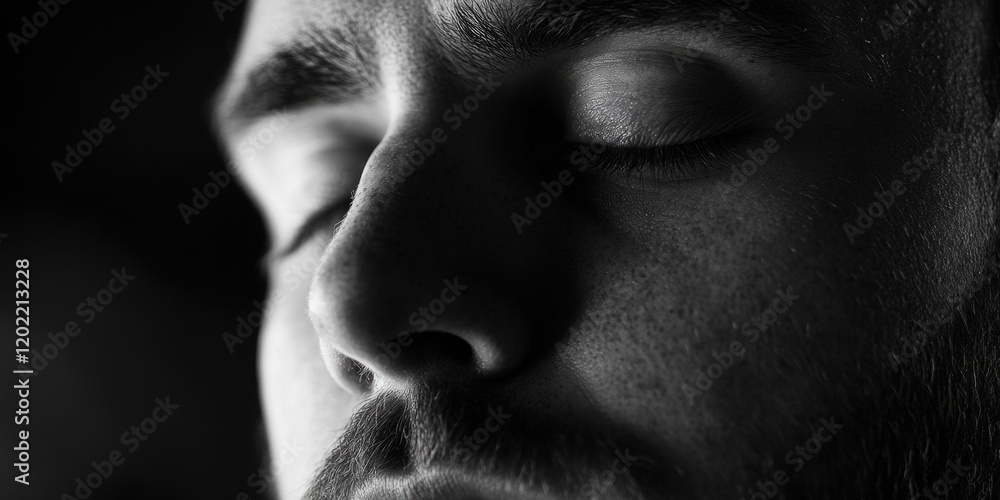 Obraz premium Man with closed eyes