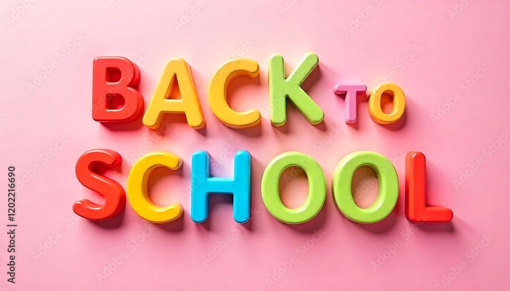 Obraz premium Back to School Text on White Background 4K HD Photo for Educational and Promotional Use 