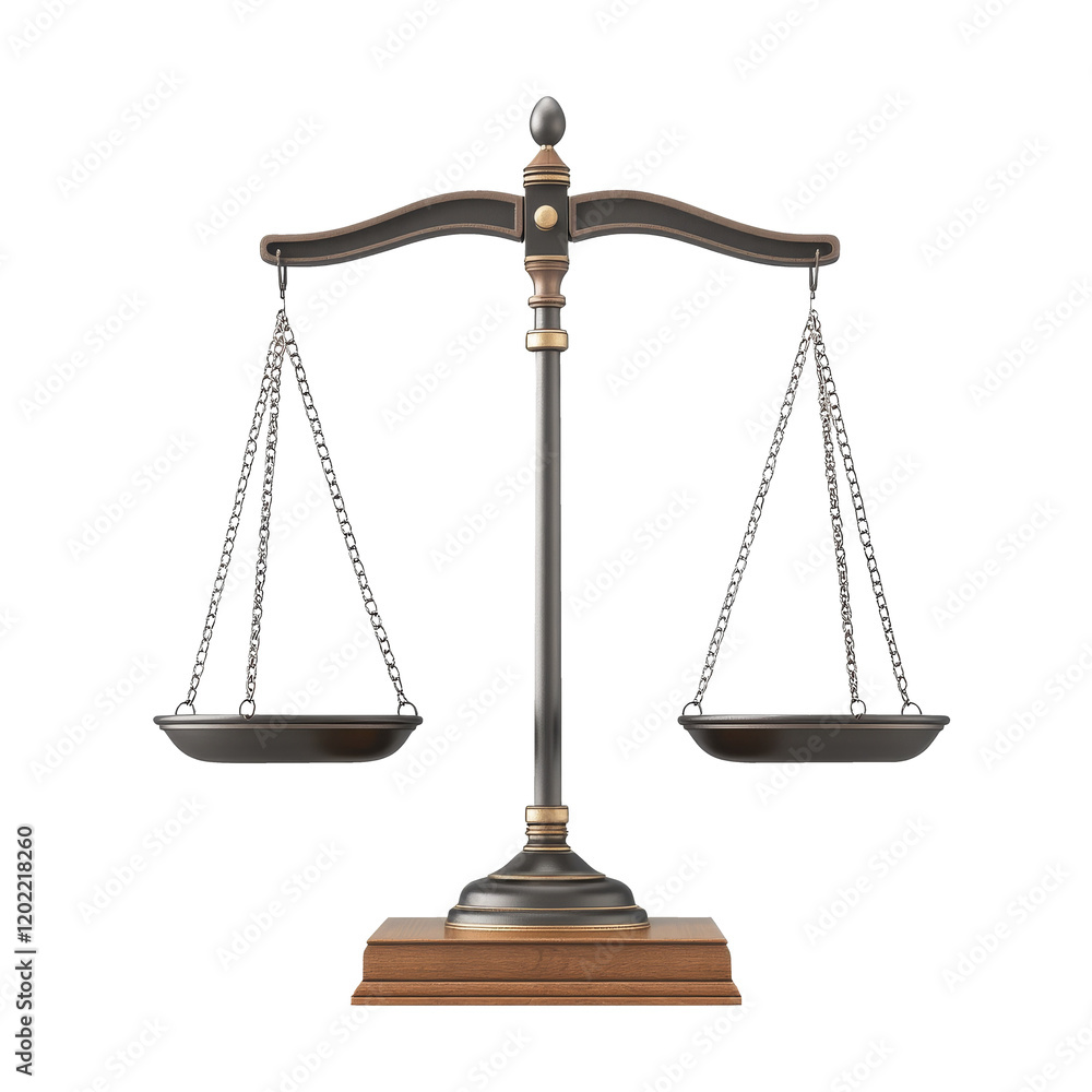 A 3D render of a balance scale icon, symbolizing justice and fairness, with sharp details a sleek A 3D render of a balance scale icon, symbolizing justice and fairness, with sharp details a sleek