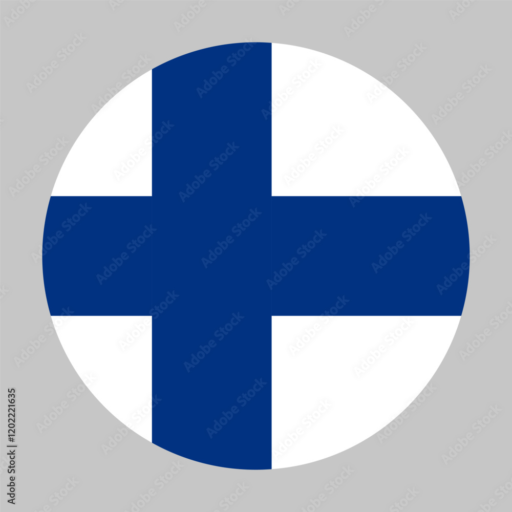 Flag of Finland round shape, national symbol Flag of Finland round shape, national symbol