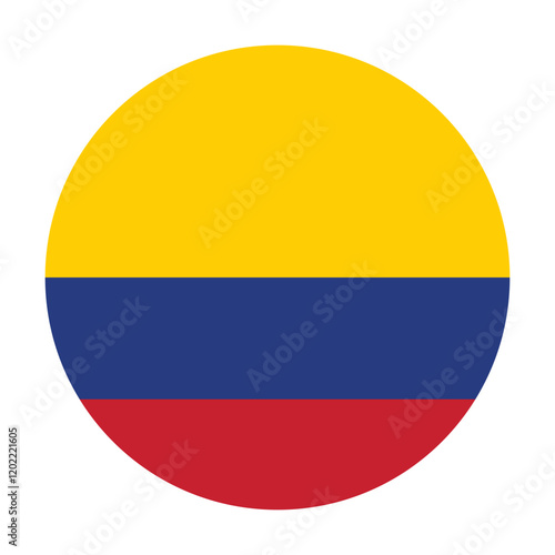 Flag of Colombia round shape, national symbol