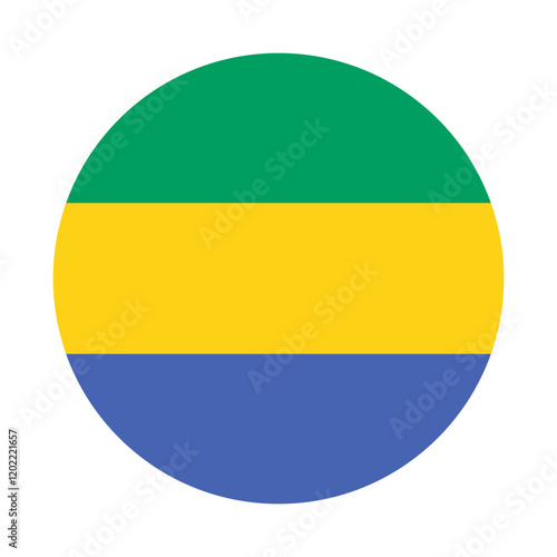 Free Download Flag of Gabon round shape, national symbol - GFXLoad