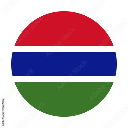 Free Download Flag of Gambia round shape, national symbol - GFXLoad