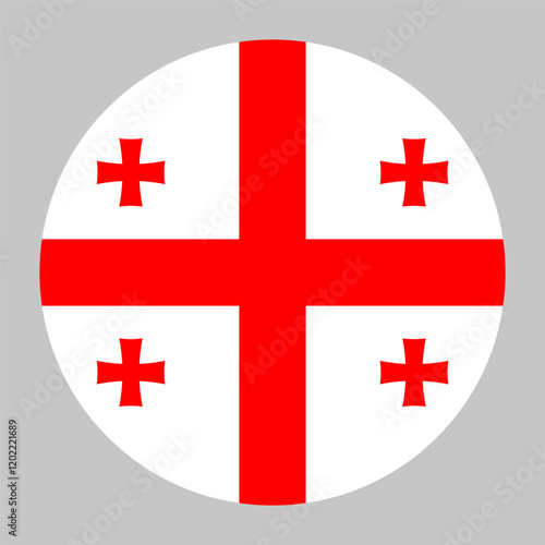 Flag of Georgia round shape, national symbol