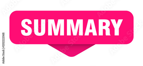 summary sticker. summary sign on transparent background