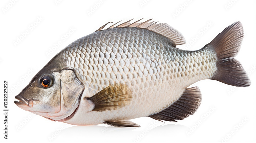 Nile Tilapia - Freshwater Fish for Delicious Food - Isolated on White Background with Clipping Path Nile Tilapia - Freshwater Fish for Delicious Food - Isolated on White Background with Clipping Path