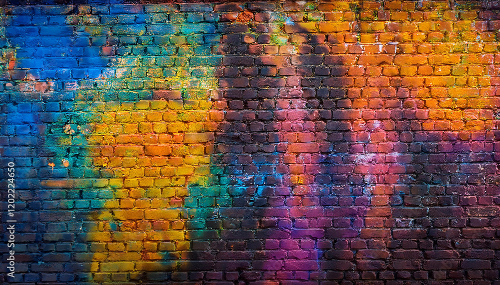 Obraz premium paint protecting graffiti on vintage brick wall