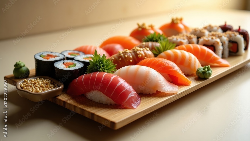 Sushi Platter with Traditional Japanese Presentation Sushi Platter with Traditional Japanese Presentation