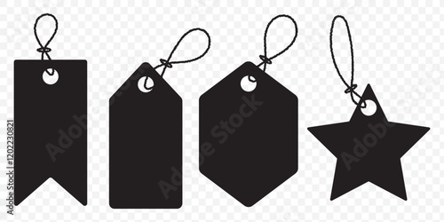 A red tag with a white border and a red dot in the middle. Tax free icon set in black filled and solid filled style. PNG Red price tag with string. eps 10.