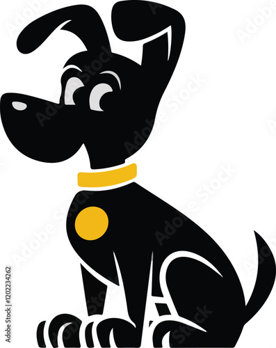 Cute Black Dog Silhouette, Perfect for Pet-Related Products photo