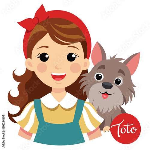 Little Red Riding Hood and Toto: A Cartoon Illustration of a Classic Tale