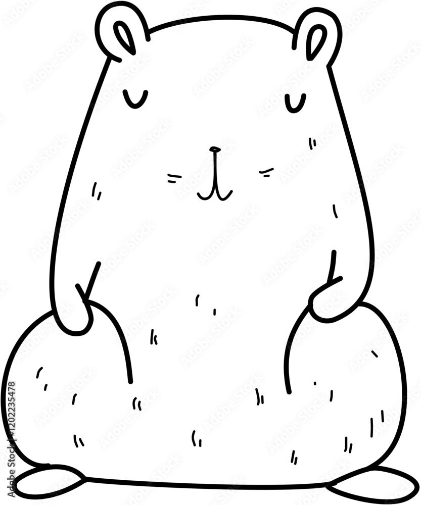Cute capybara. Childish doodle hand drawn vector illustration isolated on white background. Cute capybara. Childish doodle hand drawn vector illustration isolated on white background.