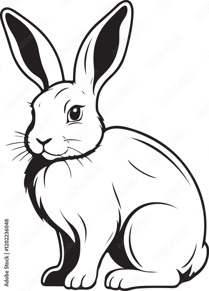 Obraz premium rabbit icon line art vector design