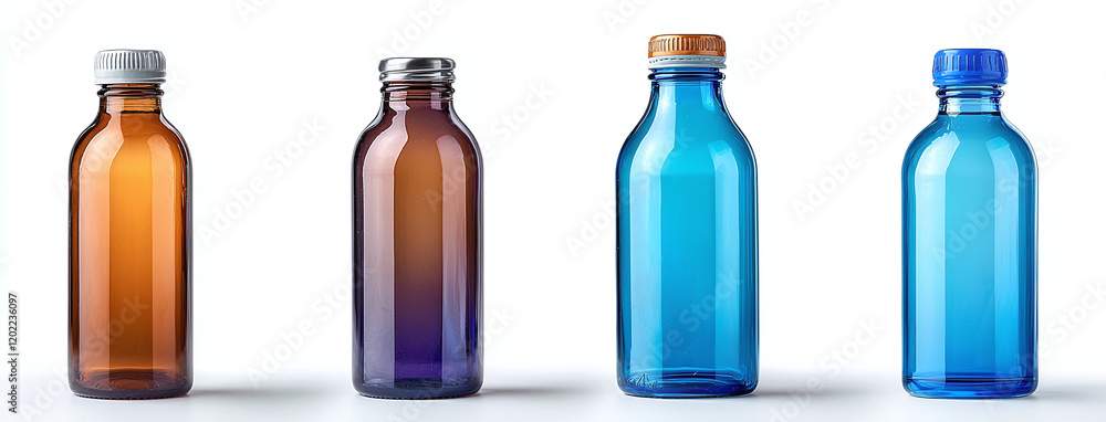 Glass water bottles in various colors and designs, showcasing their unique shapes and caps. Perfect for hydration and eco friendly living Glass water bottles in various colors and designs, showcasing their unique shapes and caps. Perfect for hydration and eco friendly living