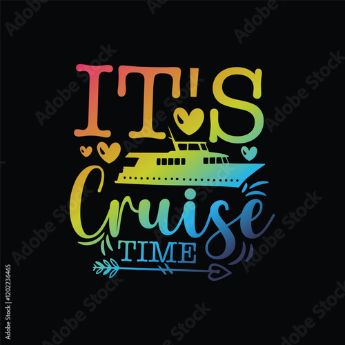 Family Vacation t shirt design, Vacation t shirt design, Cruise t shirt, This design is ideal for prints, t-shirt, mug, poster, and many other tasks, Sail ship anchor, t-shirt print. Sea cruise vector