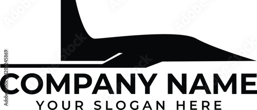 Plane taking off silhouette vector illustration, black airplane take off shape, jet airliner takeoff, plane departure modern design isolated on white background