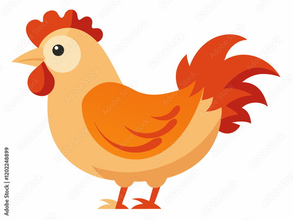 Cartoon Chicken Illustration - Vibrant 3D Render Isolated Graphic for Farm and Animal Projects. Cartoon Chicken Illustration - Vibrant 3D Render Isolated Graphic for Farm and Animal Projects.