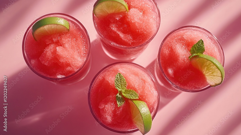 Watermelon slices with lime and mint Watermelon slices with lime and mint