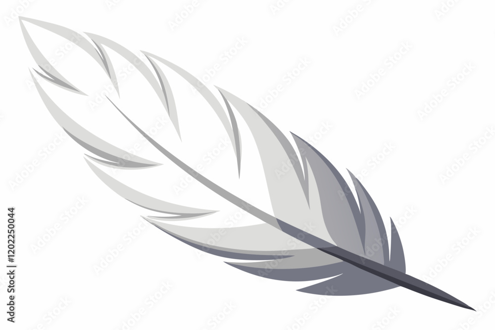 Obraz premium white feather isolated on white background.