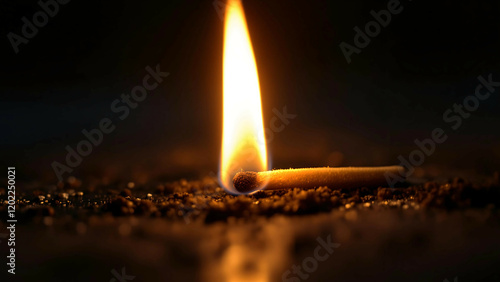 Burning Match on Dark Soil