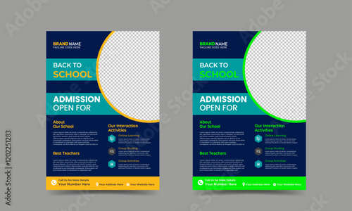 Creative Flyer brochure cover template for Kids back to school education admission layout design template