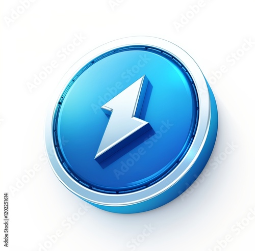 Free Download Blue and silver circular icon with upward arrow graph symbolizing growth and business success. - GFXLoad