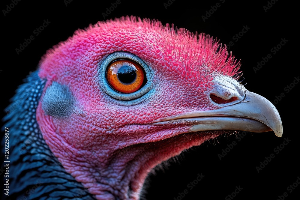 Vivid Closeup of a Wild Turkeys Head and Eye Vivid Closeup of a Wild Turkeys Head and Eye
