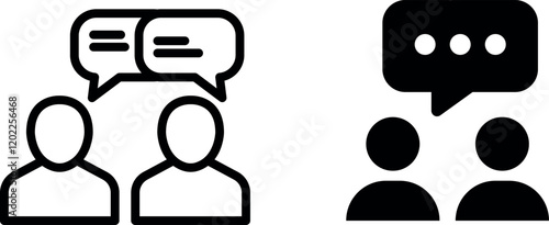 "Chat and Chatting Vector Icon Set for Communication and Messaging Platforms"