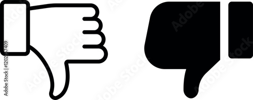 "Dislike Vector Icon Set for Feedback and Reactions in Digital Media"